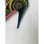 Scarlet Embroidered Heel Faux Suede Ankle Booties Stiletto Size 38 (US 7.5) Black Photo 6