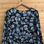Loft NWT  Size 12 Viscose Dark Floral Leaf V Neck Long Sleeve Midi Dress Photo 12