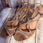 Nina  Blossum Champagne Rhinestone Evening Sandals - 9.5 Photo 0