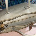 Roberto Cantani Large Gray Pebbled Leather Tote 2 Way Bag Blue Photo 8