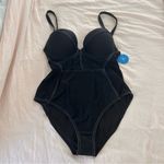 Cupshe  Black Ivory Contrast Stitched push up Plus Size One Piece Swimsuit Photo 2