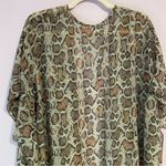 Honeyme  Curvy Snake Print Chiffon Cardigan Wrap Longline Open Front Size Large Photo 4