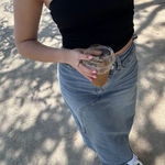 Cider Denim High Waist Asymmetrical Split Skirt Photo 0