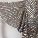 Mac Duggal Mac‎ Duggal Embellished V Neck Butterfly Sleeve Column Gown Platinum- NWT Photo 6