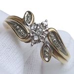 Solitaire GENUINE DIAMONDS  RING 10K YELLOW & WHITE GOLD Sz 7.25 Photo 0