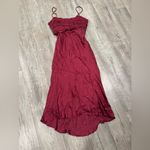 ASTR  Burgundy Satin Midi Dress Photo 4