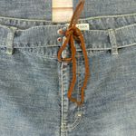 Tommy Hilfiger Wide Leg Denim Capri Flat Front Pants w Leather Laced Belt Sz 12 Photo 5