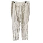 Loft Ann Taylor‎  Julie Cream Beige 100% Linen Wide Leg Trouser Pants Size 14 Photo 2