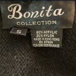 BONITA VINTAGE BLACK SILVER RHINESTONE LONG SLEEVE EMBELLI SHED KNIT SWEATER Photo 4