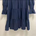 Tuckernuck Pomander Place  Kenzo Mini Dress Tiered Crepe Navy Blue Size M Photo 5