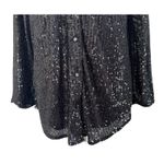 Guess  Sequin Button Up Collared Boyfriend Holiday Oversized Blouse Top Glam Sz M Photo 4