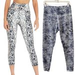 MARIKA High Rise Legging Women Snakeskin Printed Lux Black White Small EUC Photo 1