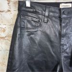 L'Agence L’agence Wanda Cropped High Rise Wide Leg Jeans in Noir Coated Size 28 NEW Photo 3