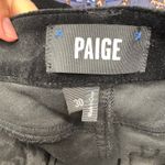 Paige Women's Manhattan High Rise Bootcut Velvet Jeans in Black Dye Size 30 Photo 3