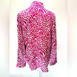 Chico's Chico’s Magenta & Silver Modern Garden Dayton Long Sleeve Button Front Shirt 1/M Photo 5