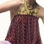 ZARA  Leaves and Geometric Shapes Halter Top Pink Yellow Green Orange Size Large Photo 5