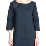 Lilla P Dress Women‎ Medium Navy Blue Quilted Zipper Boat Neck Shift Mini NWT Photo 0