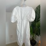 RHODE Greer Dress Womens 6 Crisp White Cutout‎ Midi Short Sleeve Cotton Poplin Photo 5