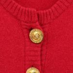 Twisted Heart Gold Logo Button Red 100% Cashmere Cardigan Sweater P Size undefined Photo 2