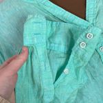 Talbots linen band collar popover cross dye bright green and yellow shirt size M Photo 7