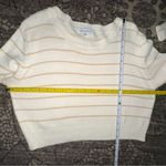 Emory park  Women’s Size M Cream Ivory Tan Striped Cotton Blend Cropped Sweater Photo 5