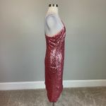 AQUA Sequined One Shoulder Mini Sheath Sparkly Pink Cocktail Party Dress Size 8 Photo 3