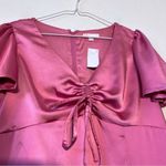 Gianni Bini Gianni Binni GB Front Ruched Short Sleeve Satin  Dress Size M NWT Photo 5