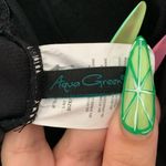 Aqua Green  Sheer Ruched One Piece Swimsuit Photo 7