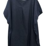 Ulla Popken Denim Tee Size 28/30 Cap Sleeve Dark Denim Scoop Neck Oversized Blue Photo 2