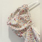 Free People  INTIMATELY Bella‎ Floral Bodysuit Size Medium Ruched Puff Sleeves Photo 6