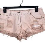 Somedays Lovin Shorts Pink Distressed Studded Photo 0