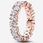 Pandora 14k Rose Gold Plated Alternating Sparkling Band Ring CZ US 7 Photo 0