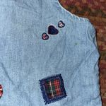 VTG DENIM BUTTON UP VEST PLAID BOW 3D DETAIL Blue Size M Photo 4