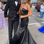 Stunning Custom Black v chest cutout prom dress Size 2 Photo 2