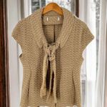 Marni Neutral Beige Woven Metallic Cap Sleeve Cardigan Jacket Size 42 Tan Photo 0