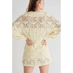 Free People Butter Yellow Elton Mini Dress Crochet Size XL Photo 1