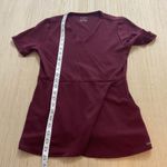 Jaanuu Tulip Womens Medical Scrub Top Wine Maroon crimson Small J96203 Photo 6