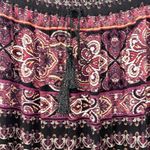 Forever 21 Floral Print Black/Purple Elastic Waist Maxi Skirt(Size Small) Photo 5