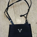 Mario Valentino  nylon handbag with unusual‎ silver chain straps Black Photo 0