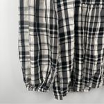 Loft  ANN TAYLOR Top Peplum Plaid Blouson Henley B&W Business Casual Size Small Photo 6