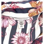 Victoria's Secret VS Satin Sleepshirt Nightgown Floral MEDIUM Blue White Stripe Photo 5