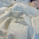 LUNGO LARNO Top Womens M 100% Linen Crochet Trim White Boho Peasant Cottage Core Size M Photo 10