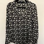 Brave Soul Black + White Star Print Button Down Blouse - Size Small Photo 0