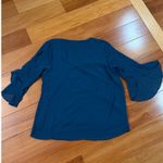 Calvin Klein  Teal Blue Bell Sleeve V Neck Shift Dress M Photo 3