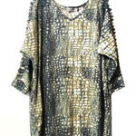 Bleu Bayou‎ notched open sleeve blouse top medium Green Photo 0