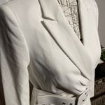 Tahari NWT Crepe Asymmetric Pleated Belt Blazer/Blouse cover jacket avant-garde Futuristic Minimalist Modern Tomboy Masc Boss Lady Work Office Photo 2