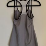 Athleta Chi Mesh Gray White Tank Top Photo 2