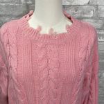 Boohoo  Pink Cropped Cable Knit Sweater Photo 2
