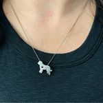 Golden doodle Charm Necklace Cut Out Heart 925 Sterling Silver 18” Photo 0