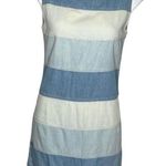 PALMER E PALMER Denim Dress Sleeveless Blue Stripes Shift Womens Size 10 Photo 0